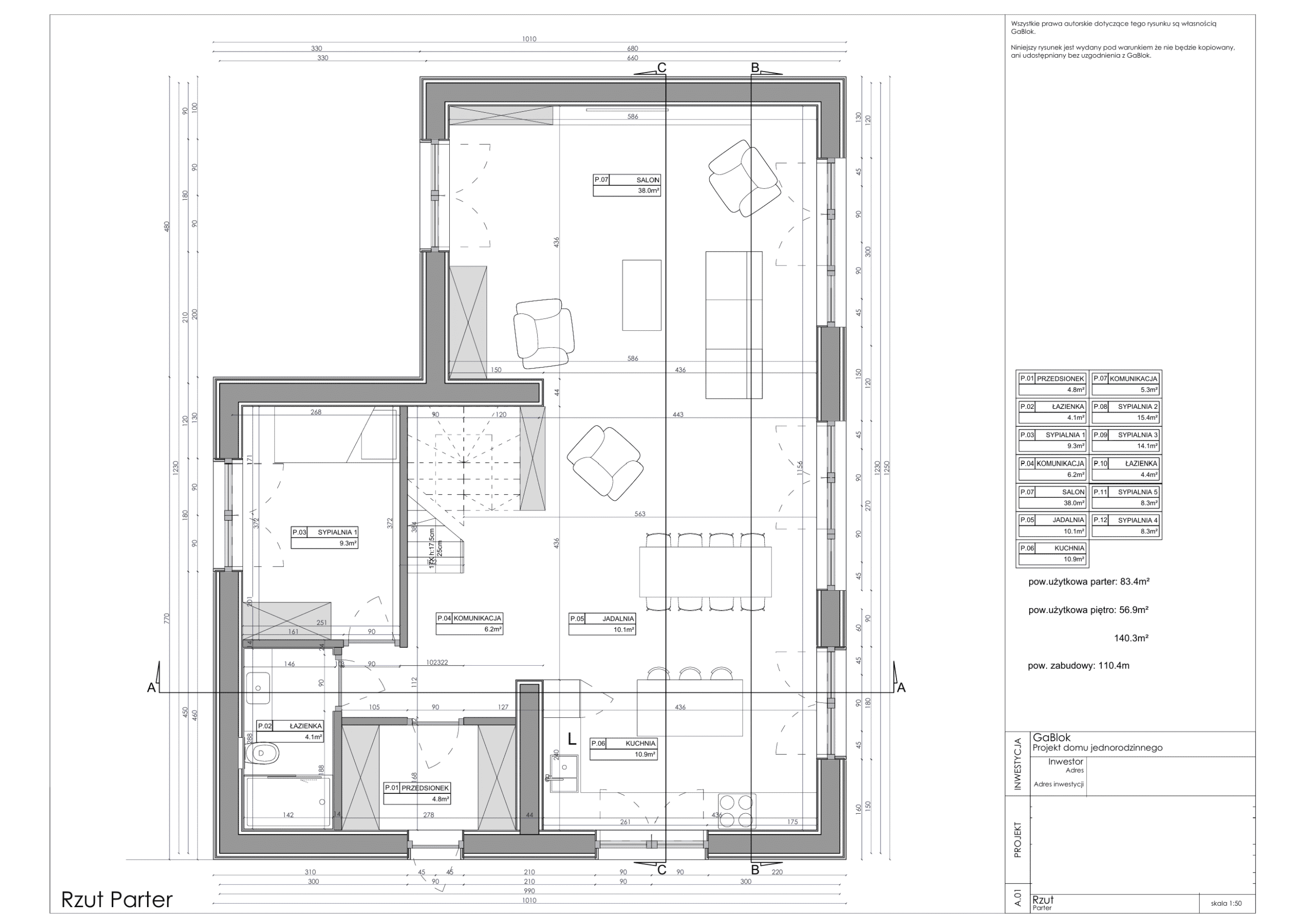 Dom jednorodzinny z płaskim dachem, pow. 150 m2