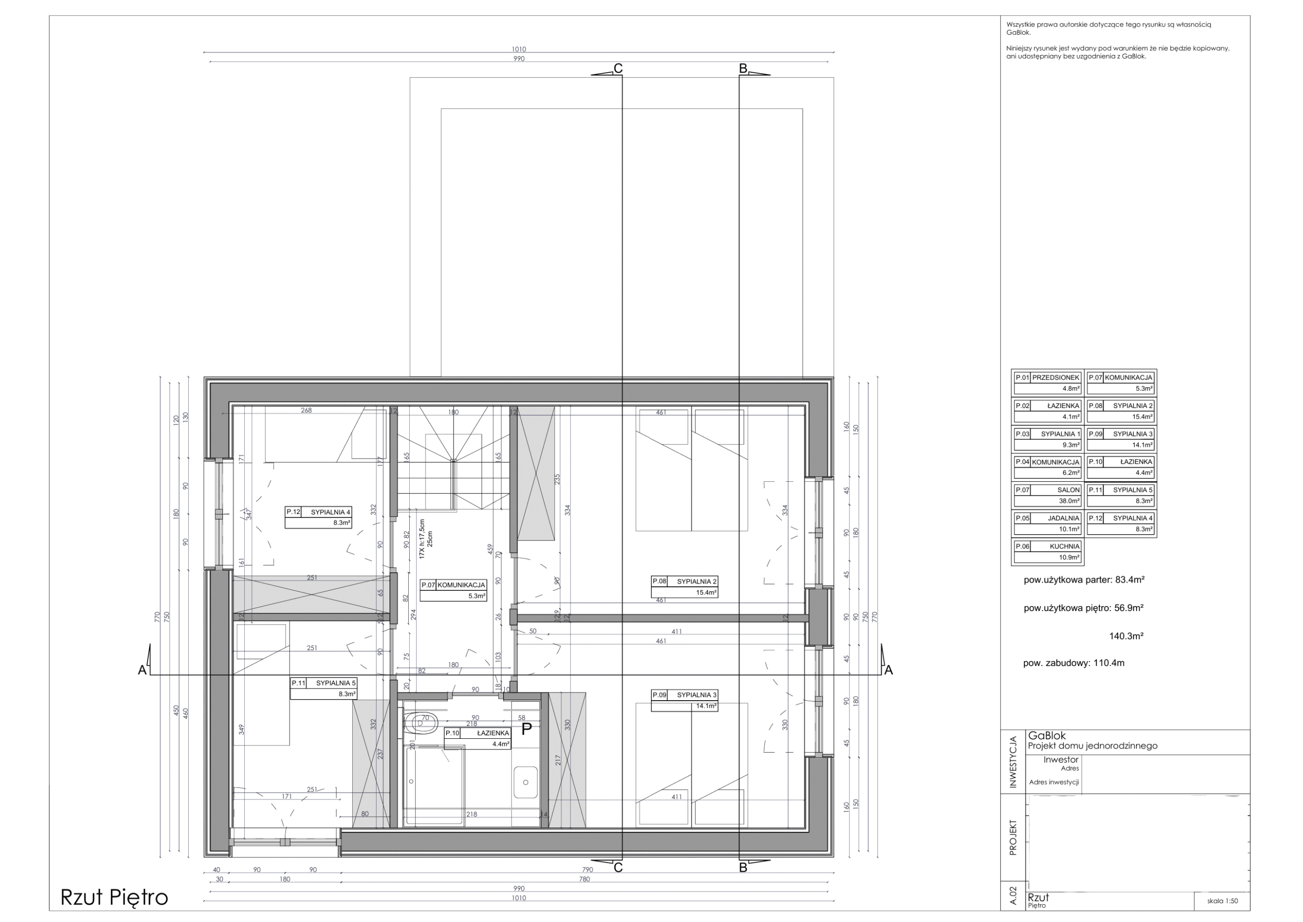 Dom jednorodzinny z płaskim dachem, pow. 150 m2